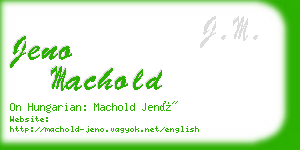 jeno machold business card